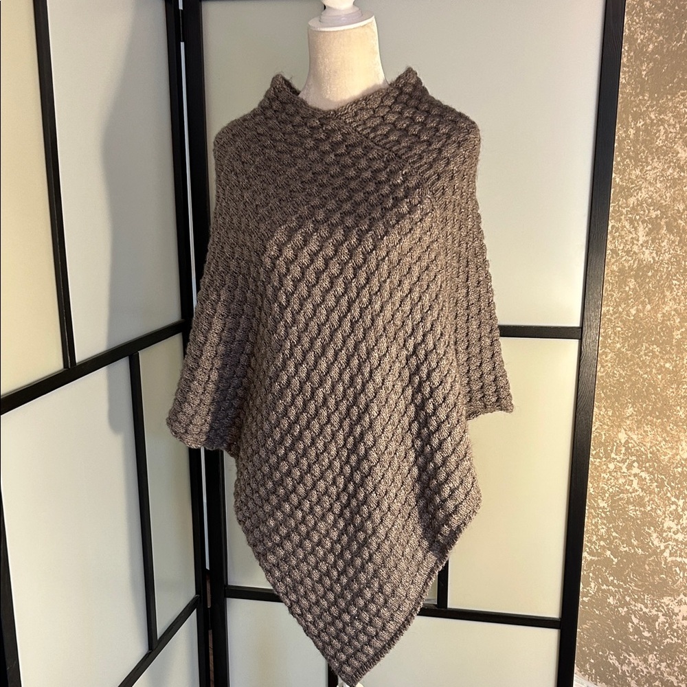 Chic Taupe Knit Poncho by [Brand]